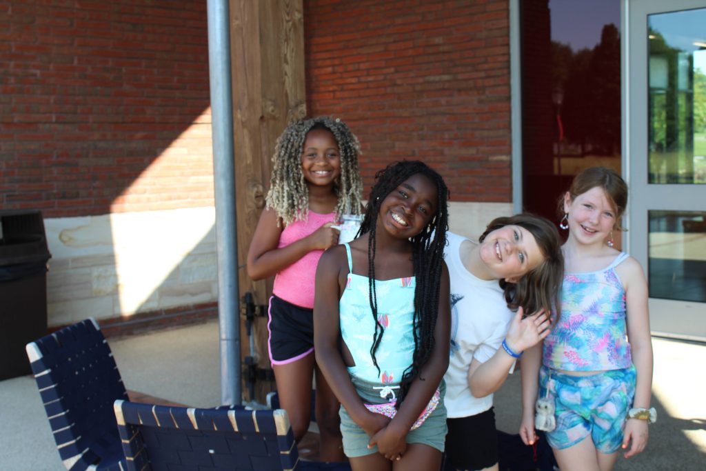 a group of young girls from the Traditional Day Camp program